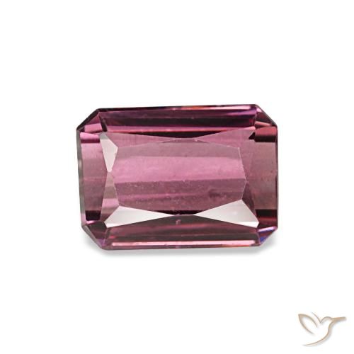 Grenat rhodolite rouge naturelle taille émeraude, 1,31 ct, VVS-VS