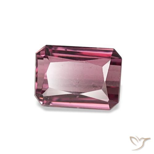 Grenat rhodolite rouge naturelle taille émeraude, 1,31 ct, VVS-VS