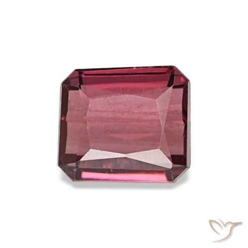 Grenat rhodolite rouge de 0,93 ct, taille émeraude, VVS-VS