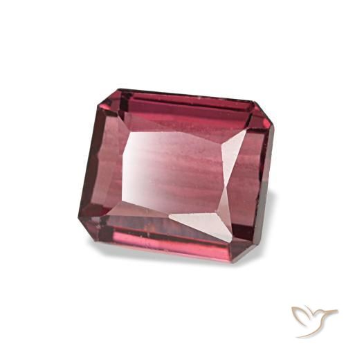 Grenat rhodolite rouge naturelle taille émeraude, 0,93 ct, VVS-VS