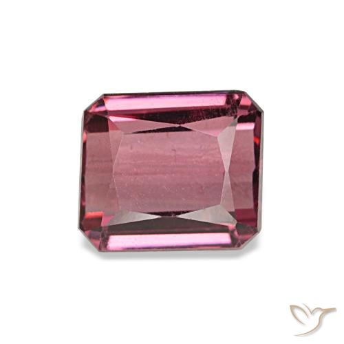 Grenat rhodolite rouge naturelle taille émeraude, 1,43 ct, VVS-VS