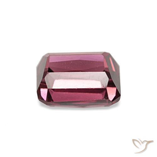 Grenat rhodolite rouge naturelle taille émeraude, 1,43 ct, VVS-VS