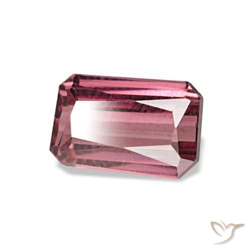 Grenat rhodolite rouge naturelle taille émeraude, 1,22 ct, VS