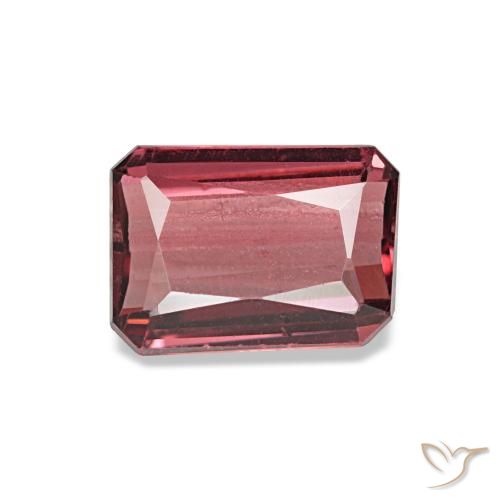 Grenat rhodolite rouge de 1,14 ct, taille émeraude, VS