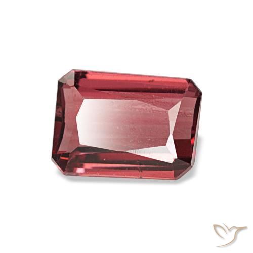 Grenat rhodolite rouge naturelle taille émeraude, 1,14 ct, VS