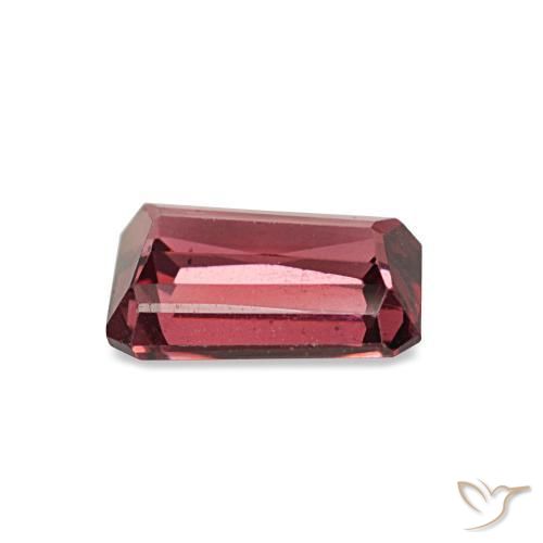 Grenat rhodolite rouge naturelle taille émeraude, 1,14 ct, VS