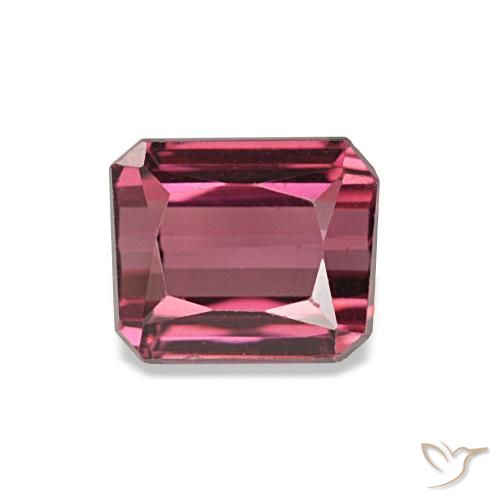 Grenat rhodolite rouge de 1,39 ct, taille émeraude, VVS-VS