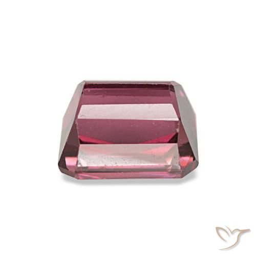 Grenat rhodolite rouge naturelle taille émeraude, 1,39 ct, VVS-VS