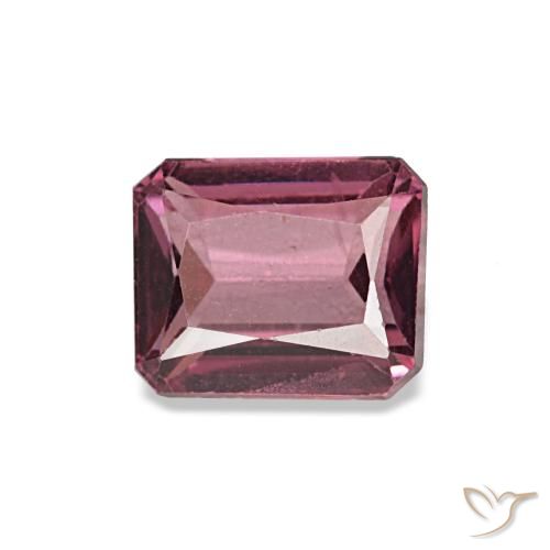 Grenat rhodolite rouge naturelle taille émeraude, 0,96 ct, VS
