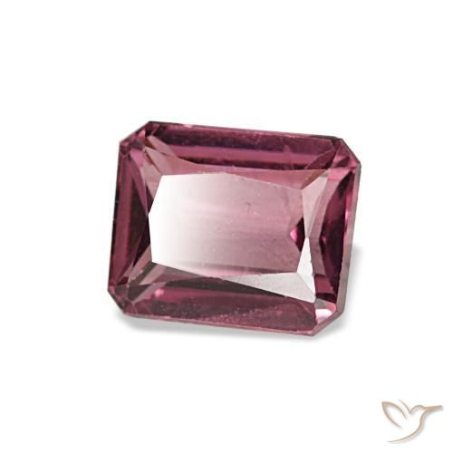 Grenat rhodolite rouge naturelle taille émeraude, 0,96 ct, VS
