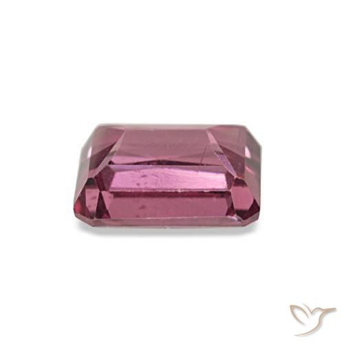 Grenat rhodolite rouge naturelle taille émeraude, 0,96 ct, VS