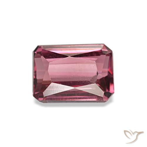 Grenat rhodolite rouge naturelle taille émeraude, 1,09 ct, VS