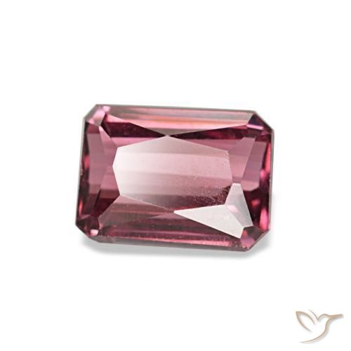 Grenat rhodolite rouge naturelle taille émeraude, 1,09 ct, VS