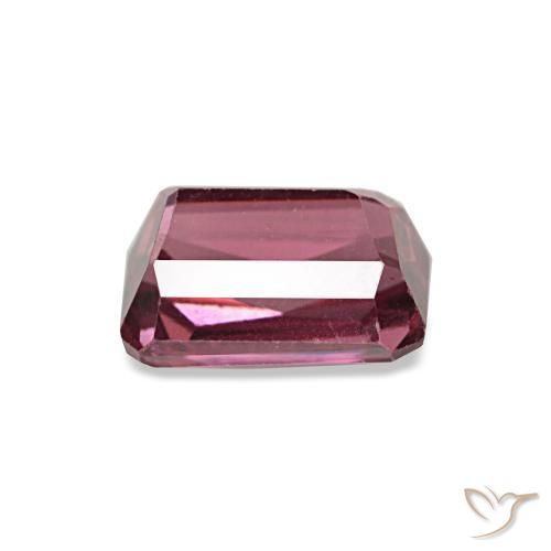 Grenat rhodolite rouge naturelle taille émeraude, 1,09 ct, VS