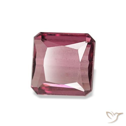 Grenat rhodolite rouge naturelle taille émeraude, 0,98 ct, VS
