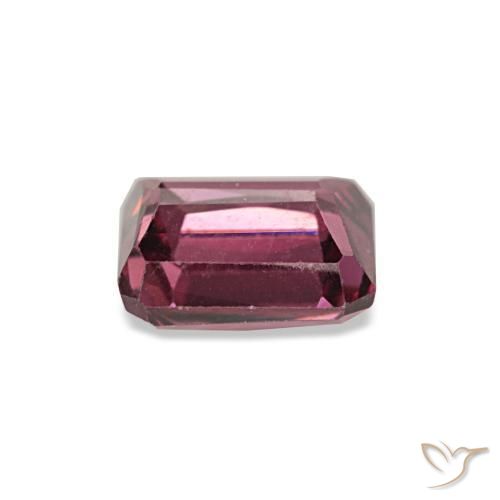 Grenat rhodolite rouge naturelle taille émeraude, 0,98 ct, VS