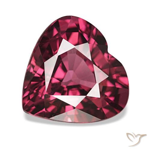 Grenat rhodolite pourpre naturelle forme de coeur, 4,25 ct, VVS-VS