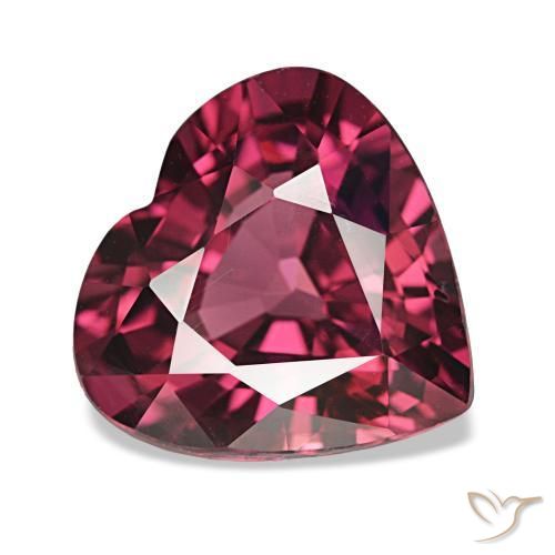Grenat rhodolite pourpre naturelle forme de coeur, 4,25 ct, VVS-VS