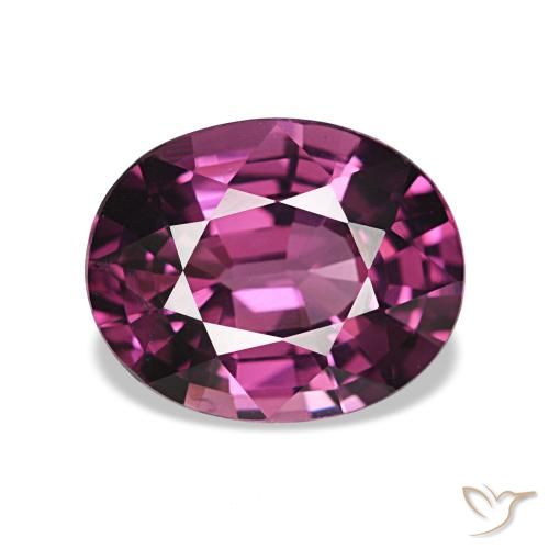 Grenat rhodolite pourpre naturelle coupe ovale, 2,15 ct, VVS