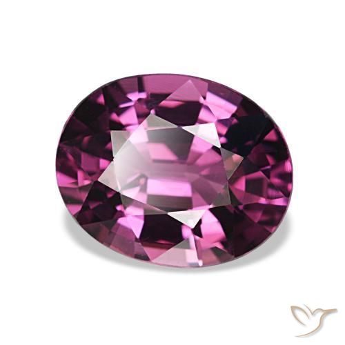 Grenat rhodolite pourpre naturelle coupe ovale, 2,15 ct, VVS