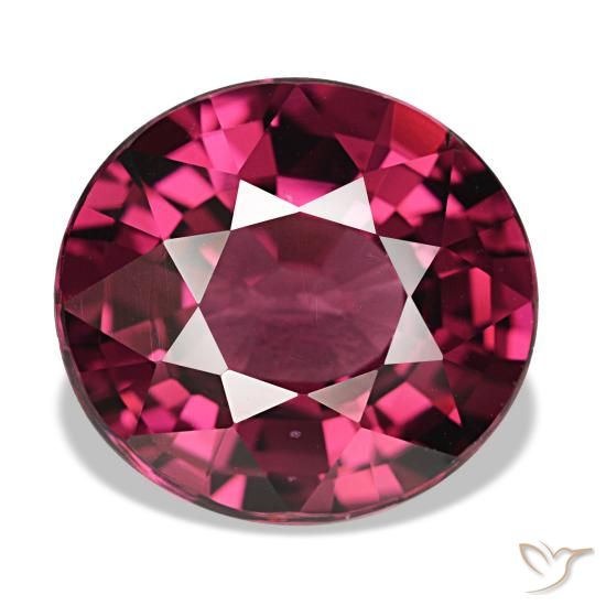 Grenat rhodolite rouge de 5,33 ct, ovale, VVS