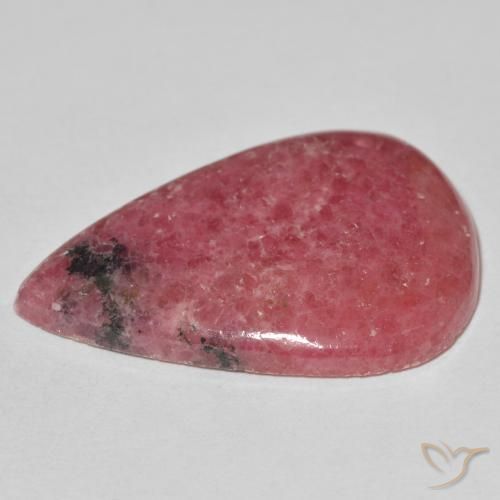 Rhodonite Rouge naturelle En forme de poire, 32.53 ct, Opaque