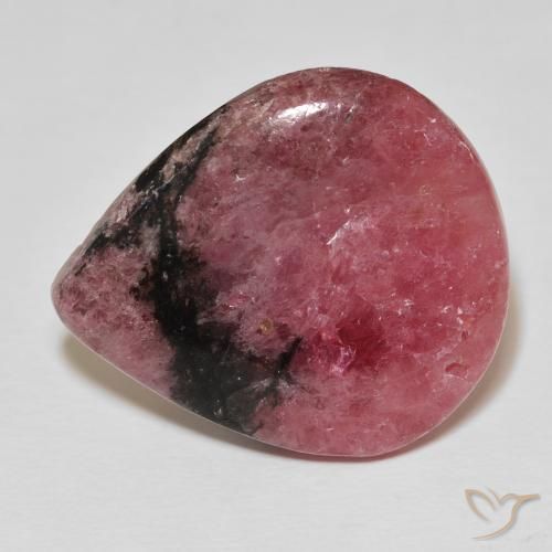 Rhodonite Multicolore naturelle En forme de poire, 31.56 ct, Opaque