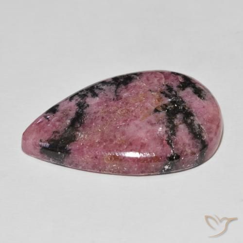 Rhodonite Multicolore naturelle En forme de poire, 45.92 ct, Opaque