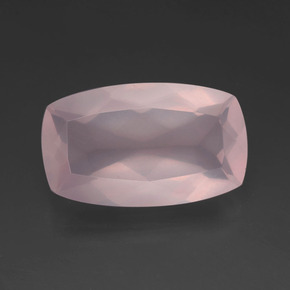 Quartz rose rose naturelle coupe coussin, 11,28 ct, transparent