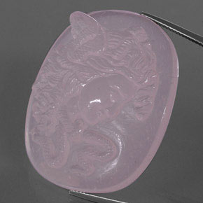 Quartz rose rose naturelle transparent, 92,01 ct, transparent / translucide