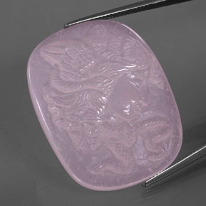 Quartz rose rose naturelle forme fantaisie, 79,63 ct, transparent