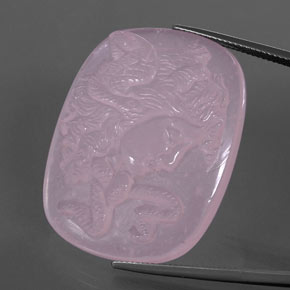 Quartz rose rose naturelle forme fantaisie, 79,63 ct, transparent