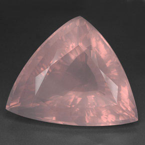 Quartz rose rose naturelle trillion, 182,35 ct, transparent