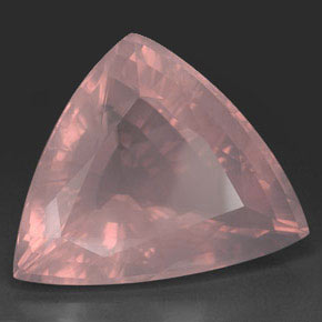 Quartz rose rose naturelle trillion, 182,35 ct, transparent