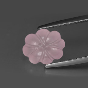 Quartz rose rose naturelle taille fleur, 3,88 ct, transparent