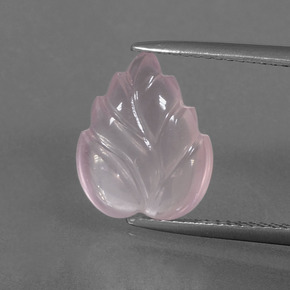 Quartz rose rose naturelle taille fleur, 3,62 ct, transparent