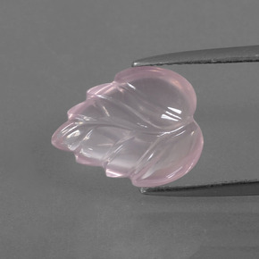 Quartz rose rose naturelle taille fleur, 3,62 ct, transparent