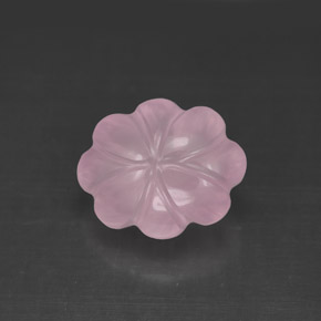 Quartz rose rose naturelle taille fleur, 3,83 ct, transparent