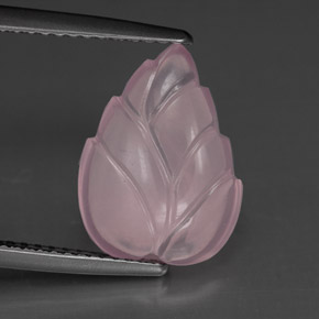 Quartz rose rose naturelle taille fleur, 3,74 ct, transparent