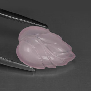 Quartz rose rose naturelle taille fleur, 4,13 ct, transparent