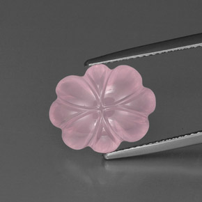 Quartz rose rose naturelle taille fleur, 6,35 ct, transparent