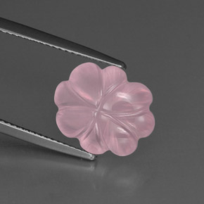 Quartz rose rose naturelle taille fleur, 6,35 ct, transparent