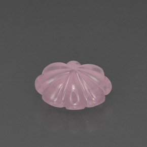 Quartz rose rose naturelle taille fleur, 6,35 ct, transparent