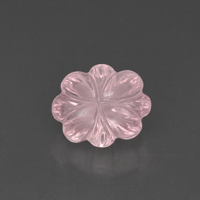 Quartz rose rose naturelle taille fleur, 6,33 ct, transparent