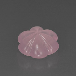 Quartz rose rose naturelle taille fleur, 9,18 ct, transparent