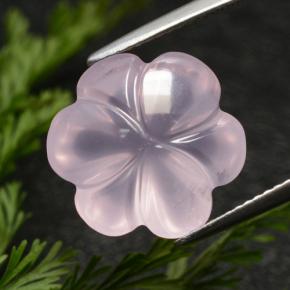 Quartz rose rose naturelle taille fleur, 9,53 ct, transparent