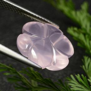 Quartz rose rose naturelle taille fleur, 9,53 ct, transparent