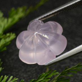Quartz rose rose naturelle taille fleur, 9,53 ct, transparent