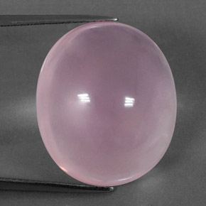 Quartz rose rose naturelle coupe ovale, 31,69 ct, transparent