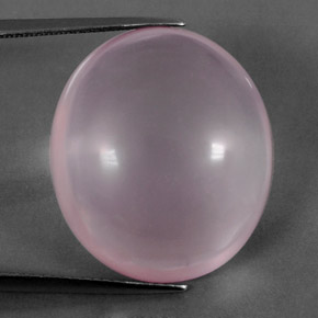 Quartz rose rose naturelle coupe ovale, 35,78 ct, transparent